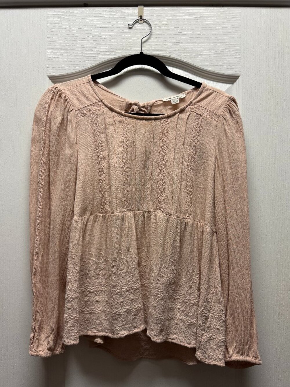 American Eagle Tie Back Peasant Blouse-Small